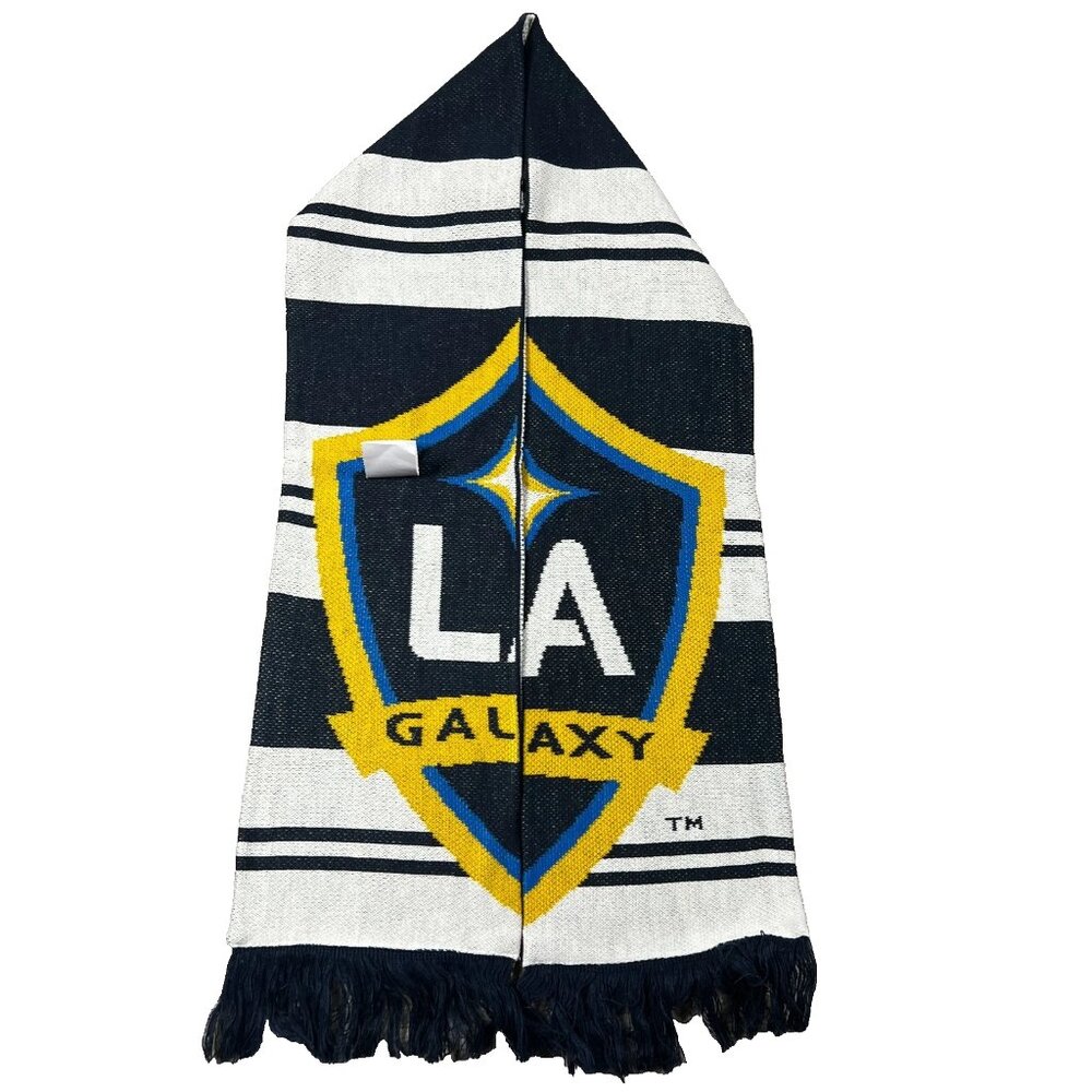 Adidas Unisex One Size Blue White Acrylic Knit MLS‎ LA Galaxy Soccer Scarf NWT